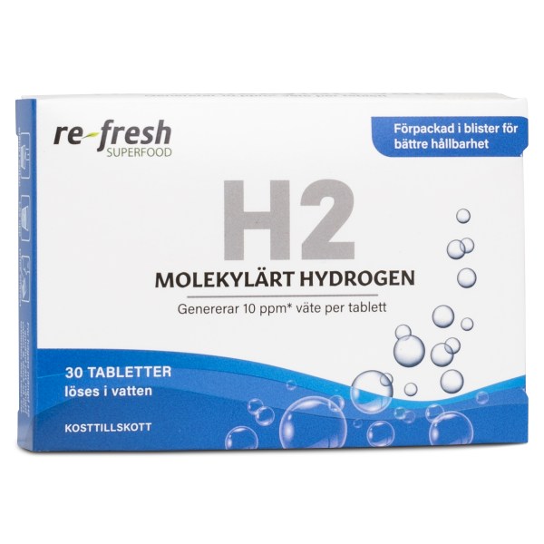 Re-fresh Superfood H2 - Molekylært Hydrogen, 30 tabletter