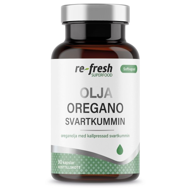Re-fresh Superfood Oregano og sortkommenolie, 90 softgel