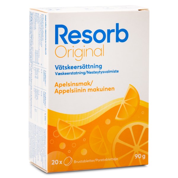 Resorb Original, 20 brusetabletter, Orange