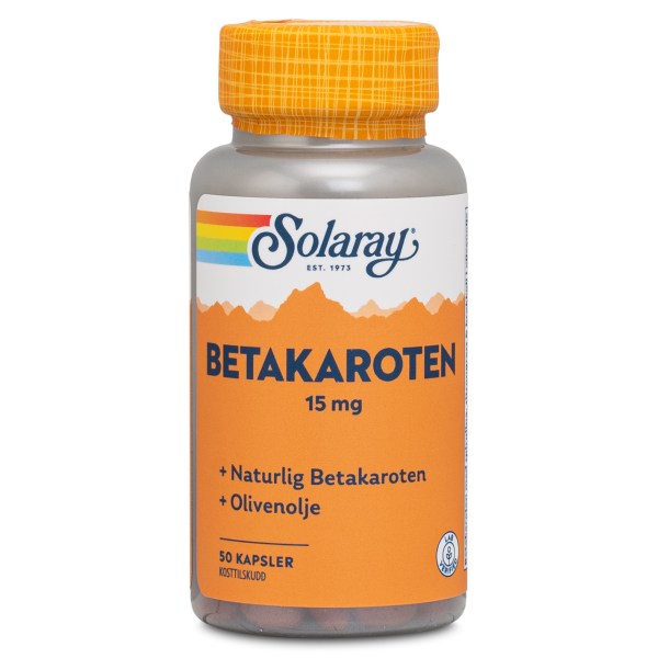 Solaray Betakaroten 15 mg, 50 kapsler