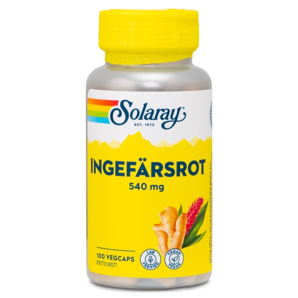 Solaray Ingefærrod, 100 kapsler