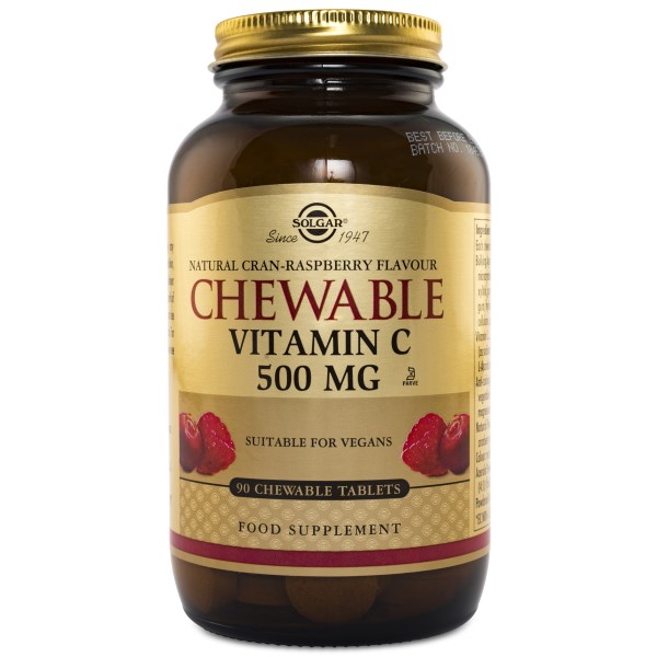 Solgar Chewable Vitamin C, Cranberry & Raspberry, 90 tabletter