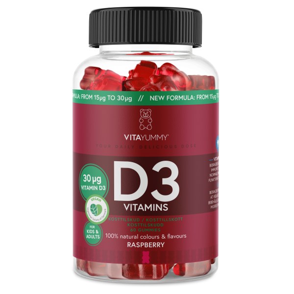 VitaYummy D3 Vitamins, Raspberry, 60 Gummies