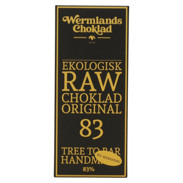 WermlandsChoklad Rawchokolade ØKO, 50 g, Orginal 83%