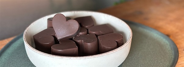 Fyldte chokolader med hindbr