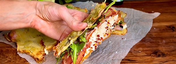 Lkre og sunde kartoffelwraps med mozzarellacreme